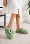 Women's Plush Home Slippers with Frog Figure, Soft Furry, Silent Sole, Closed Toe Winter Slippers Stc1334 - 2