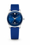 BX-078 Analog Wrist Watch – Blue Sunburst Dial, Silver-Tone Case, Blue Textured Silicone Strap & Date Display