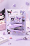 Cute Cat Kuromiii Patterned Purple Mini Stapler Kawaii Design Portable Stationery Stapler with Metal Mechanism