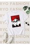 Unisex Wide Fit Crush Special Design Printed 100% Orhani̇k Cotton T-Shirt Tshirt Tshirt