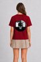Women's Street Basketball Hoop Halftone Design - Back Print - Red - 2