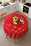 Patterned Round Pvc Oilcloth Tablecloth, Wipeable and Stain Resistant - 2