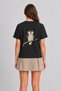 Women's Wise Owl Artistic Graphic Design Back Print - Black - 2