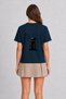 Women's Modern City Roof Design T-Shirt Print - Back Print - Navy Blue - 2