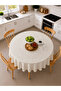 Patterned Round Pvc Oilcloth Tablecloth, Wipeable and Stain Resistant - 2