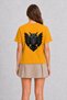 Women's Gothic Decorated Owl Back Print - Yellow - 2
