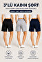 3 Pieces Trend Women's Shorts (Black-Grey-Navy Blue) Oversize Ultra Comfort - 4