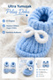 Pofidik Baby Booties Baby Girl Plush Home Booties Ultra Soft Newborn 11 cm Blue - 4