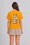 Women's Watercolor Style Fox Back Print - Yellow - 2
