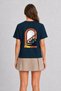 Women's Retro City Subway Ladder Graphic Print - Back Print - Navy Blue - 2