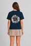 Women's City Roads Map - Back Print - Navy Blue - 2