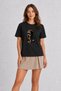 Women's Modern Industrial Turniket Street Graphic - Black