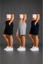 3 Pieces of Comfortable and Stylish Women's Shorts (Black-Grey-Navy Blue) - 2