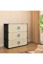 3-Tier Shoe Organizer & Storage Cabinet, Closed Shoe Rack with Drawers, Multipurpose Plastic Storage Organizer