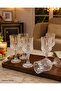 Set of 6 Crystal Patterned Water Glasses with Footed Stems - 2
