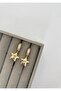Special Design Dangle Star Baguette Stone Xp Gold Color Earrings - 5