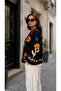 Women's Colorful Floral Embroidery Detailed Buttoned Jacket - 3