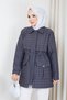 Women's Waist Tunneled Quilted Coat with Pockets - 5
