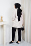 Women's Waist Tunneled Quilted Coat with Pockets - 7