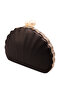 Oyster Model Black Silver Framed Evening Dress Bag. Oyster Chic Pearl Detailed Evening Bag. - 3