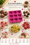 9-Piece Heart Shaped Silicone Cake Mold |   Chocolate, Mousse, Jelly, Soap, and Ice Mold |   Food Grade Silicone |   25X25X3 cm - 3