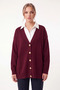 Women's V-Neck Buttoned Long Knitwear Cardigan Relaxed Fit - 2