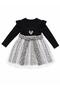 Girls' Leopard Patterned Tulle Ruffle Long Sleeve Dress - 2