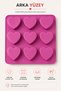 9-Piece Heart Shaped Silicone Cake Mold |   Chocolate, Mousse, Jelly, Soap, and Ice Mold |   Food Grade Silicone |   25X25X3 cm - 4