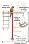 Wooden Bird Playpen Stand - Perch with Ladder and Swing, Screw-On Cage Top - 2