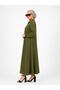 Women's Plus Size Shirt Collar Buttoned Oversize Loose Cut Summer Cotton Viscose Long Dress - 2