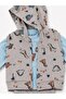 Baby Boy Dinosaur Patterned Hooded Vest 3-Piece Set - 3
