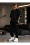 Los Angeles Sleeve Print Detailed Cotton Oversize T-Shirt Tracksuit Adult Set