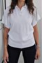 Ecru Vance Polo Collar Knitwear Blouse - 4