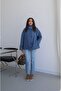 Indigo Buttoned Oversize Trench Coat - 2