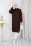 Women's Half Turtleneck Knitted Detailed Knitwear Tunic - 6