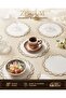 Premium 6-Piece Cocktail and Coffee Presentation Napkins with Gold and Silver Twisted Embroidery - 3