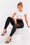 Women's High Waist Lace Detailed Cotton Lycra Stretchy Tights Black - 5