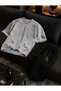 Los Angeles Sleeve Print Detailed Cotton Oversize T-Shirt Tracksuit Adult Set - 3