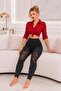 Women's High Waist Lace Detailed Cotton Lycra Stretchy Tights Black - 7