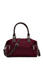 Women's Burgundy Long Strap Fabric Shoulder Bag Ab240007Kk