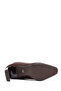 Women's Brown Zippered High Thick Heeled Fabric Boots Af500001Kk - 7