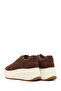 Women's Brown Lace-Up Thick-Soled Suede Sneaker Af520006Ss - 7