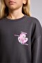 Relax Fit Crew Neck Back Printed Floral Sweatshirt Girls I4172A826Au - 5