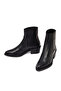 Women's Black Short Thick Heeled Leather Cowboy Boots Wf190023Dv - 5