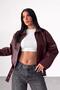 New Season Zr Oversize Bomber Belted Burgundy Leather Jacket - 5
