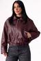 New Season Zr Oversize Bomber Belted Burgundy Leather Jacket - 7