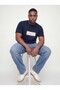 Men's Navy Blue Jjbuster Tee Ss Crew Neck Bts Sn Pls Large Size T-Shirt - 4