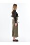Belt Detailed Non Denim Trousers Khaki - 5