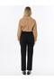 Straight Leg Velvet Trousers Black - 4