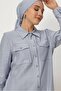 Linen Effected Long Tunic 46769 - 3